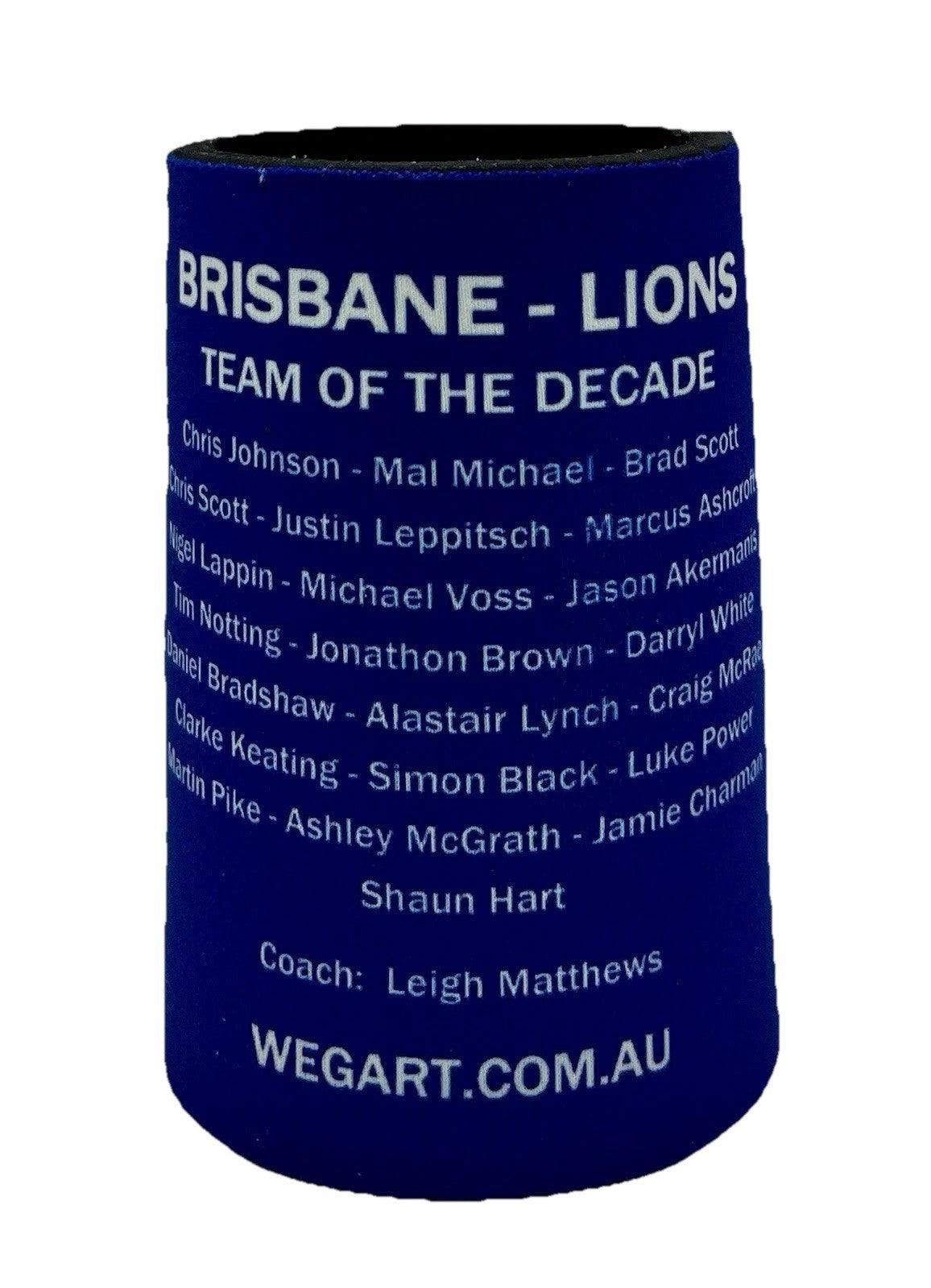 WegArt Stubby Holder Can Cooler - Brisbane Lions  “Carn The Lions”
