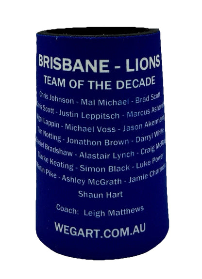 WegArt Stubby Holder Can Cooler - Brisbane Lions  “Carn The Lions”