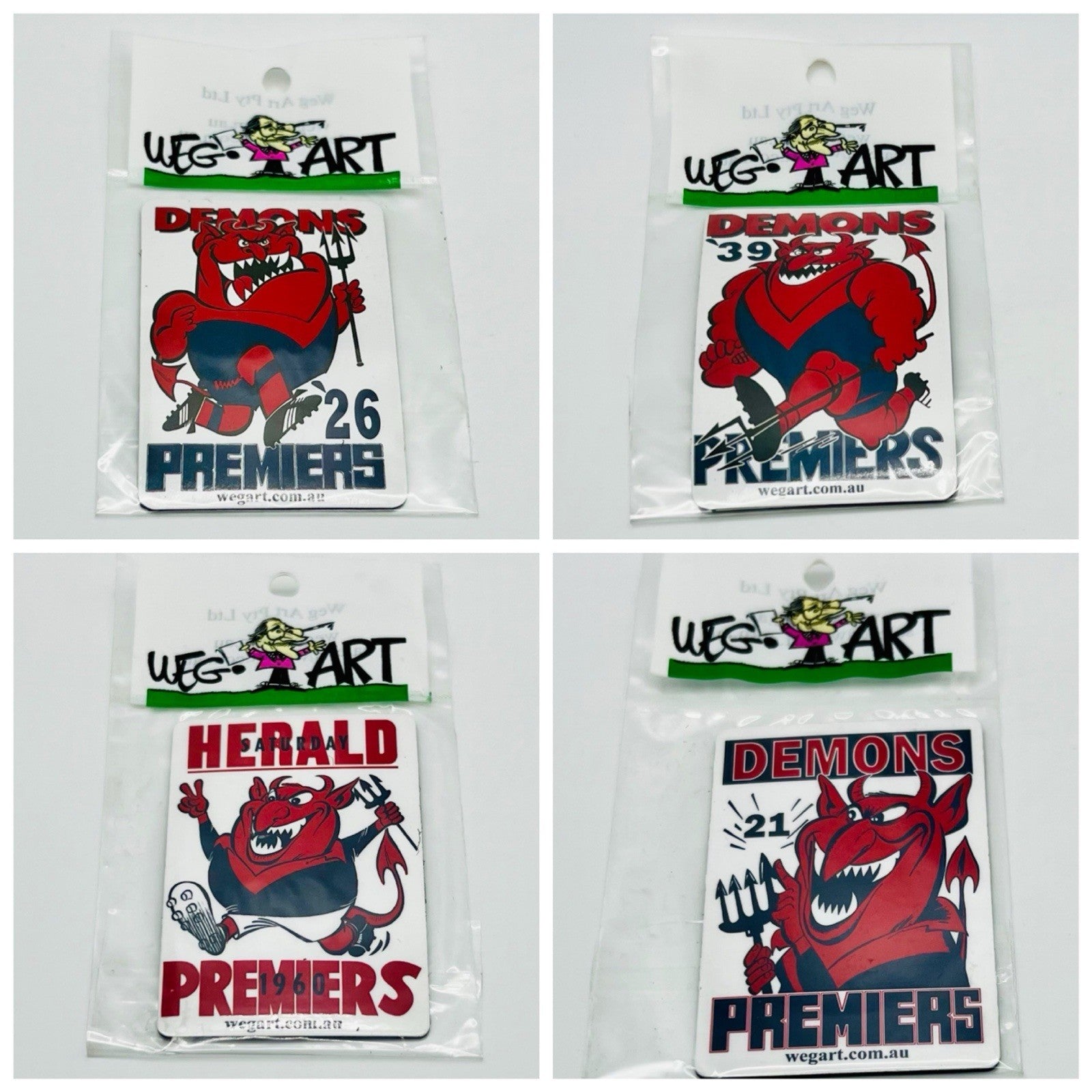 WEG WegArt Full Set Premiers & Supporters Fridge Magnets 16 - Melbourne Demons