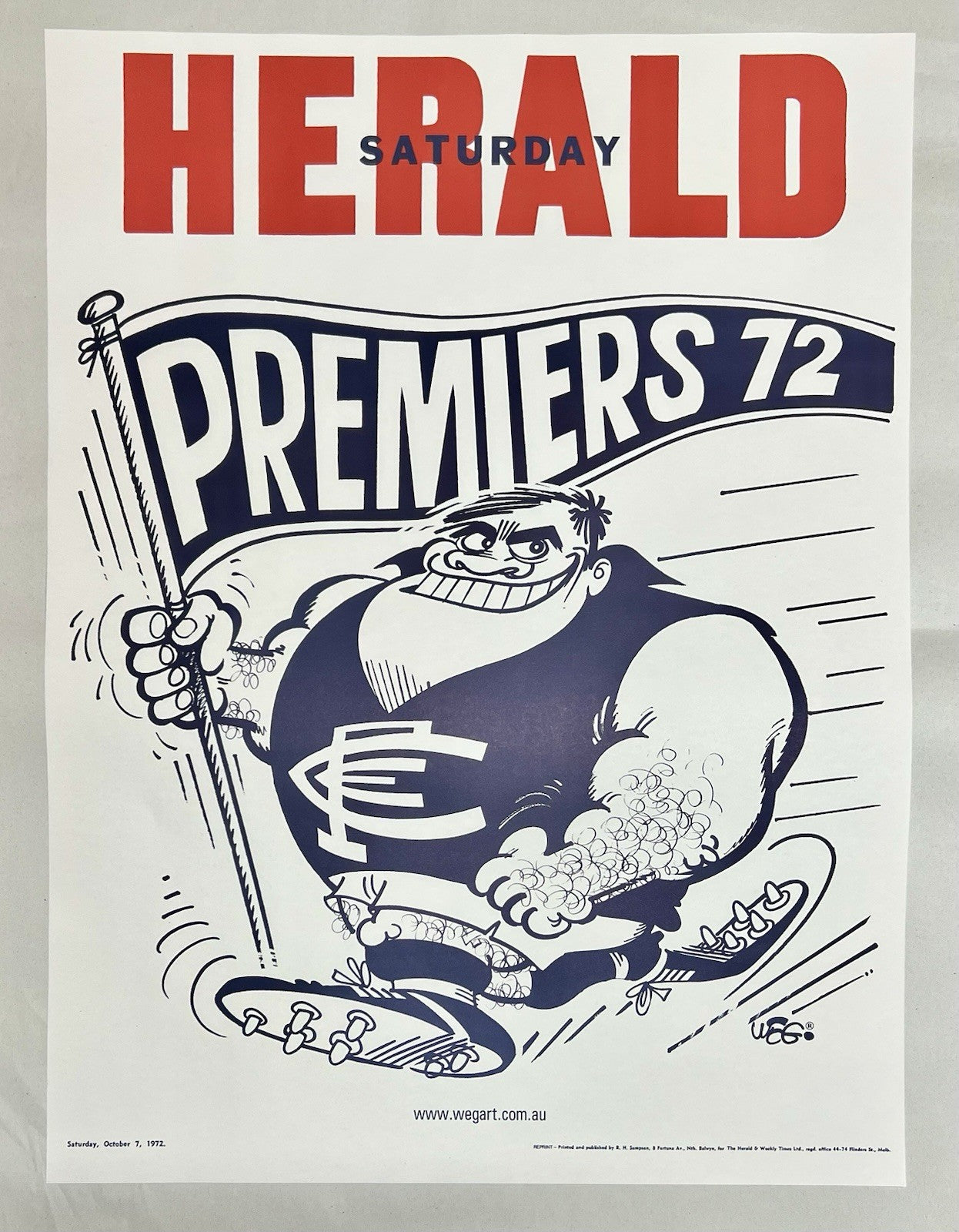 1970 & 1972 Carlton Blues WEG Premiers Posters - REPRINTS