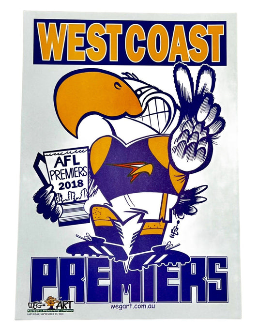 2018 West Coast Eagles Weg Art Premiers Poster
