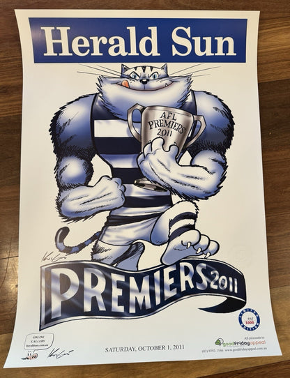 2011 Geelong Cats Limited Edition Premiers Poster Herald Sun #438 of 1000
