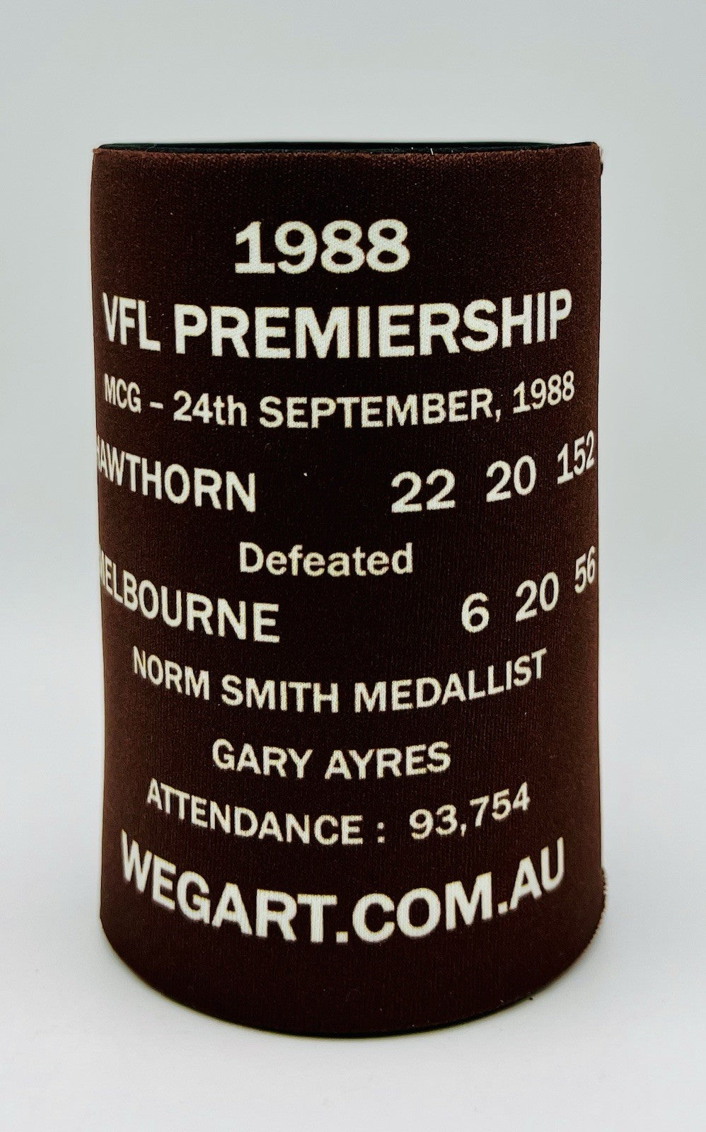 WegArt WEG Premiers Stubby Holder Can Cooler - Hawthorn Hawks 1988