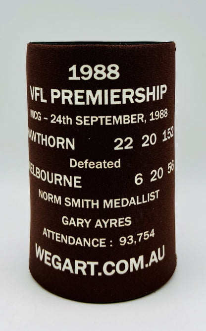 WegArt WEG Premiers Stubby Holder Can Cooler - Hawthorn Hawks 1988