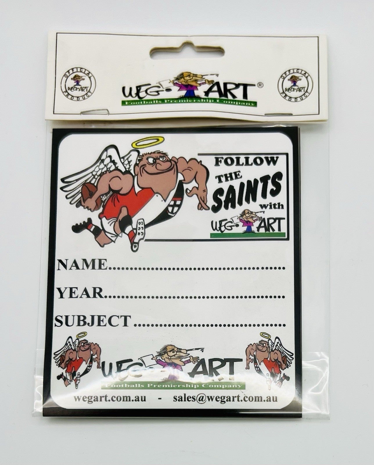 WegArt School Book Stickers Set Of 6 Labels - St Kilda Saints