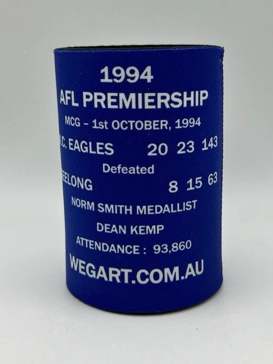 WegArt WEG Premiers Stubby Holder Can Cooler - West Coast Eagles 1994
