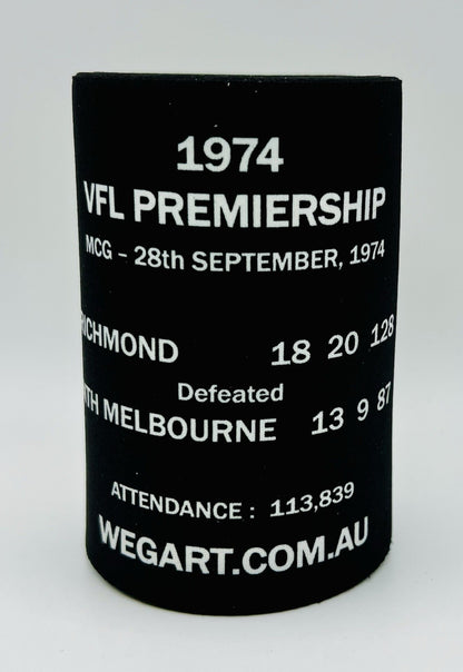 WegArt WEG Premiers Stubby Holder Can Cooler - Richmond Tigers 1974