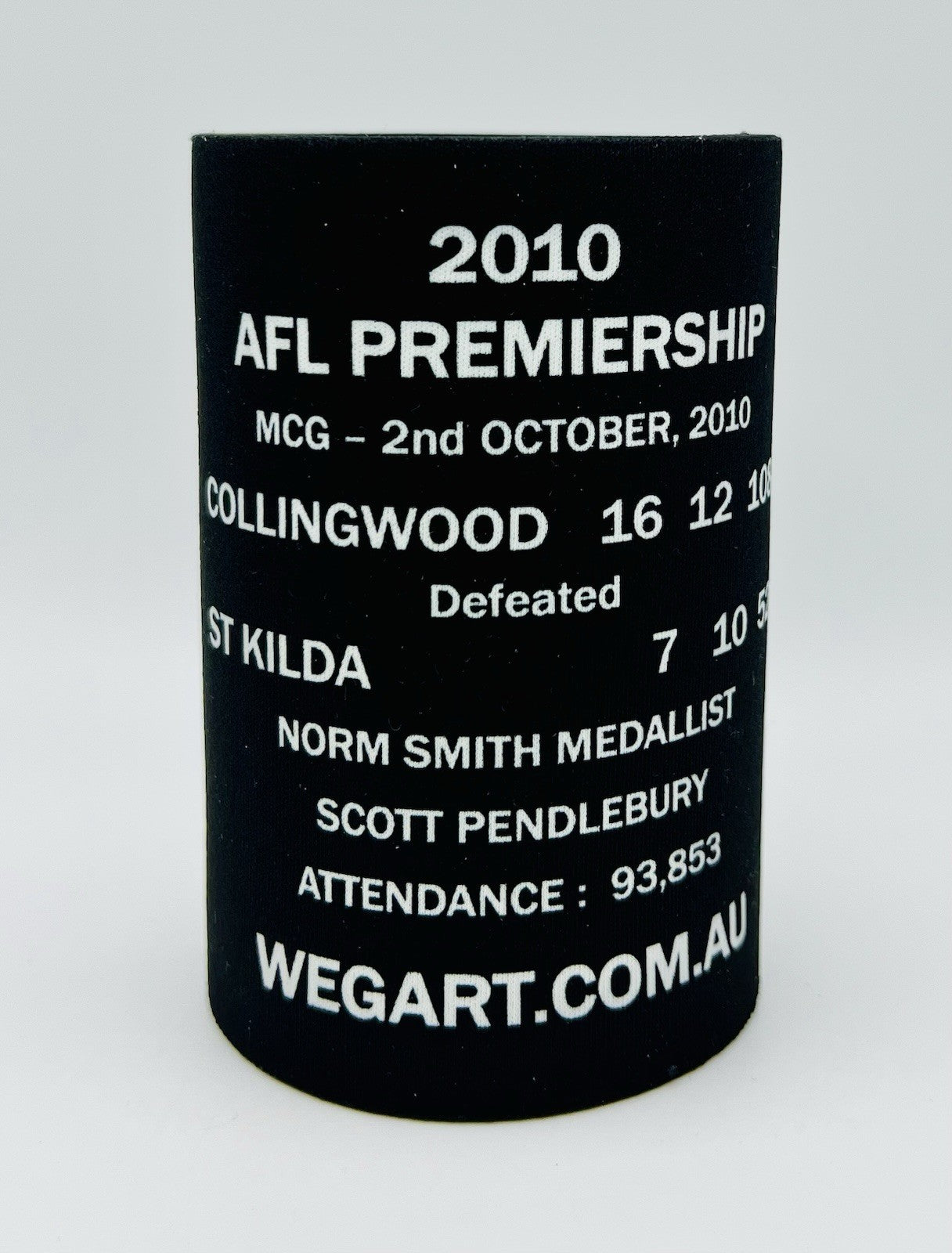 WegArt WEG Premiers Stubby Holder Can Cooler - Collingwood Magpies 2010