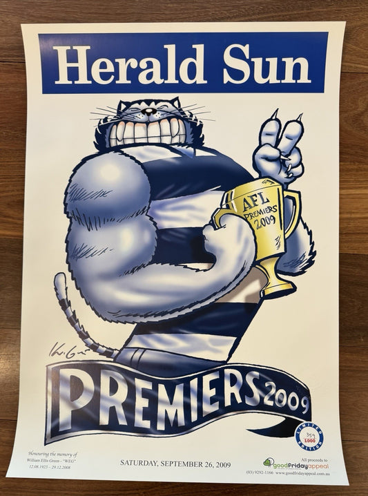 2009 Geelong Cats Limited Edition Premiers Poster Herald Sun #359 of 1000