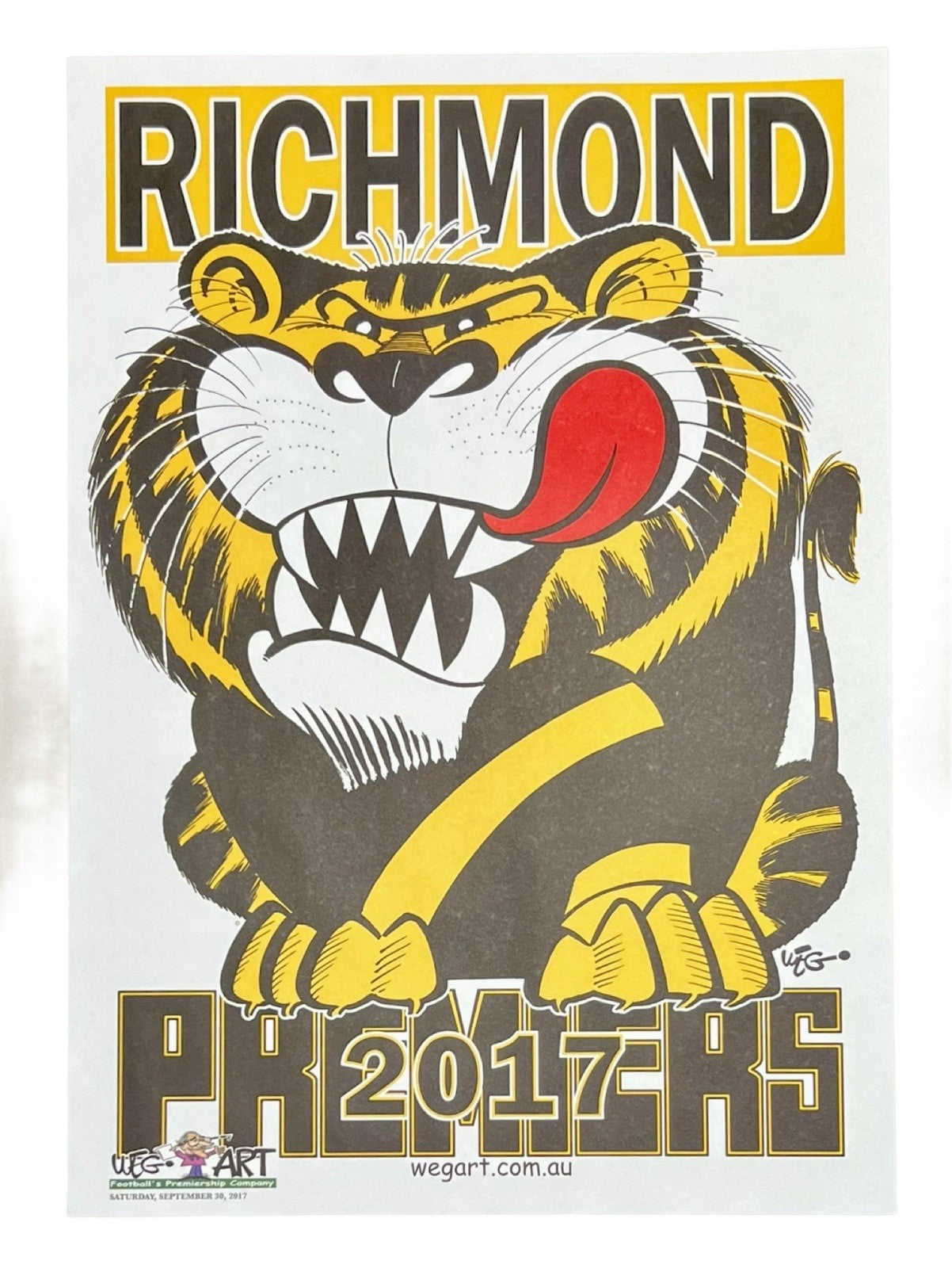 2017 Richmond Tigers Weg Art Premiers Poster