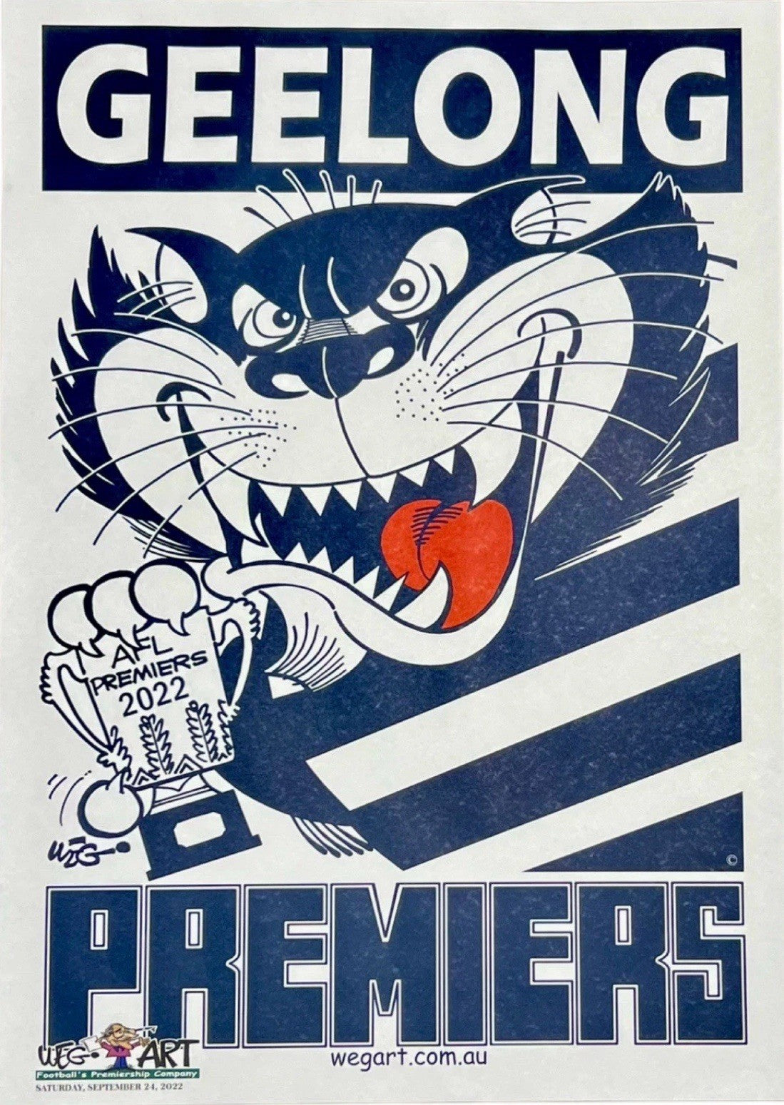 2007, 2009, 2011, 2022 & Supporter Geelong Cats WEG WegArt Premiers Posters