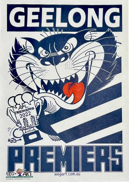 2007, 2009, 2011, 2022 & Supporter Geelong Cats WEG WegArt Premiers Posters