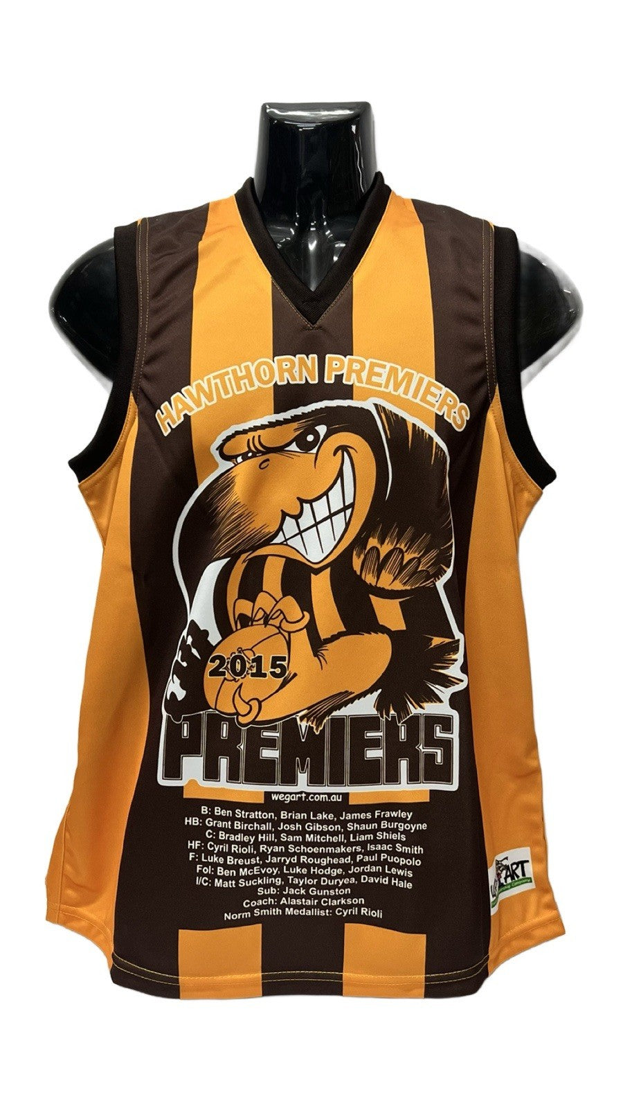 WegArt WEG Football Jumper Hawthorn Hawks Premiers 2015 - 2XL
