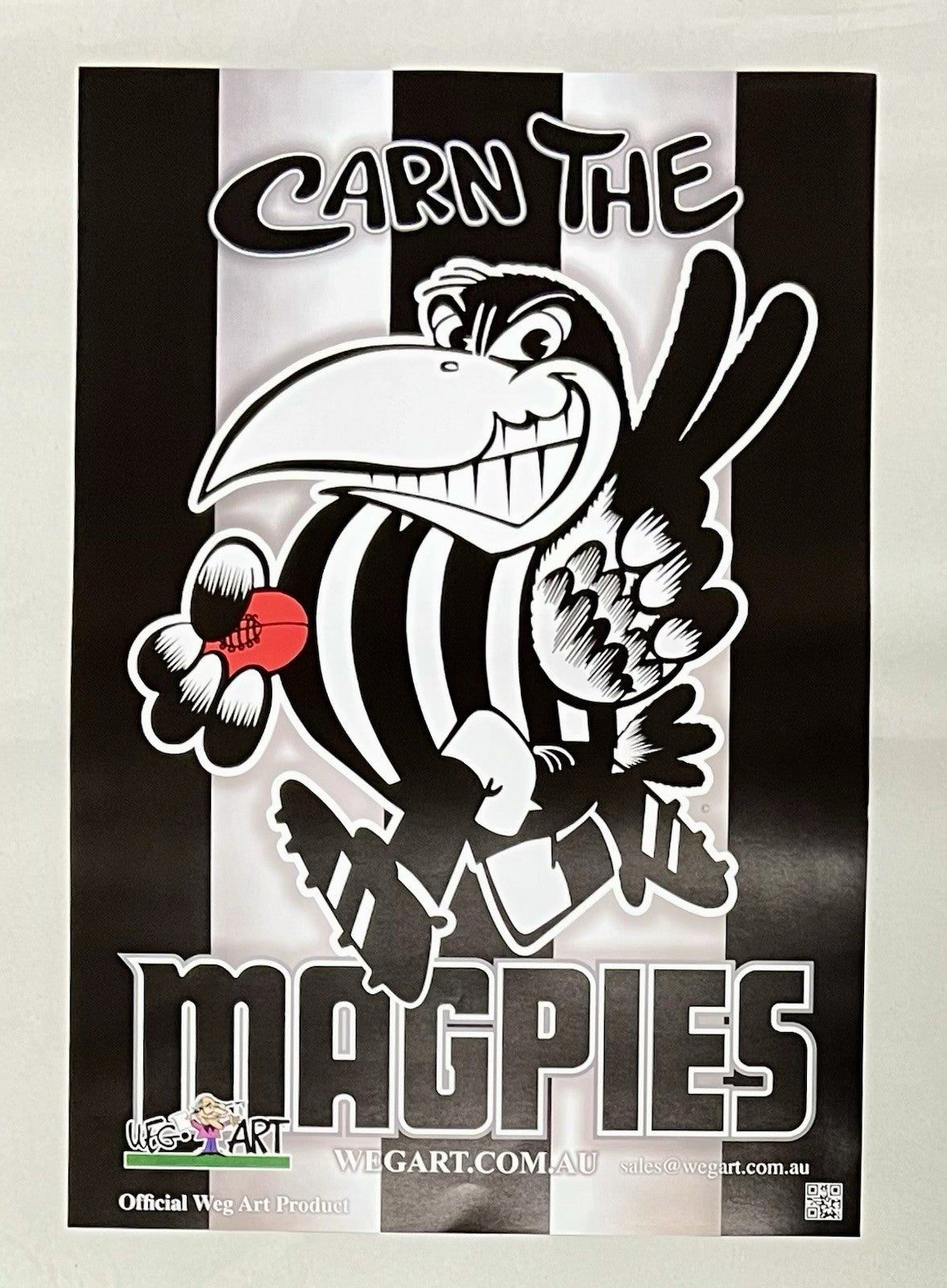 WegArt WEG Collingwood Magpies Supporter Poster “Carn The Magpies”