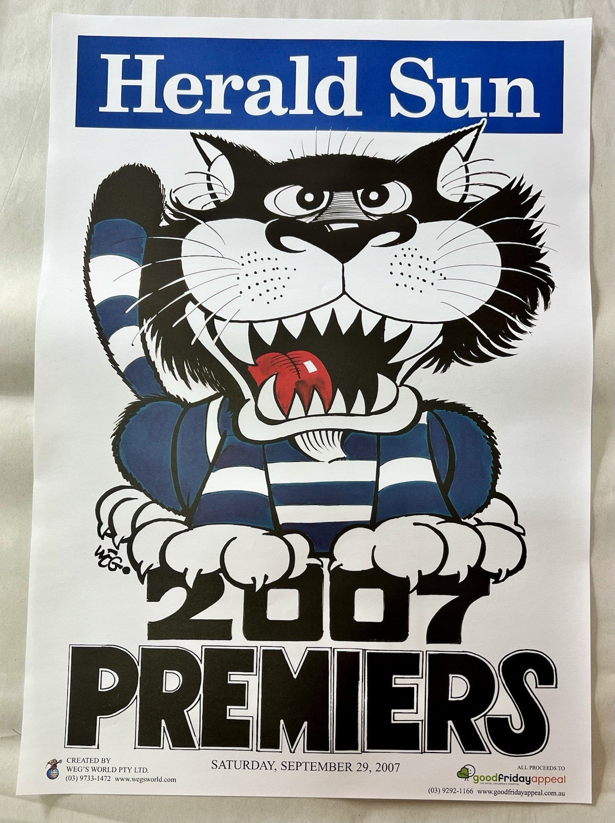2007 Geelong Cats WEG / Herald Sun Premiers Poster