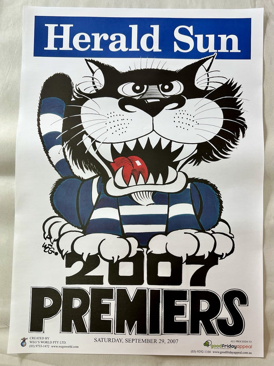 2007 Geelong Cats WEG / Herald Sun Premiers Poster