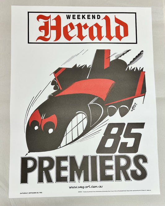 1985 Essendon Bombers WEG Premiers Poster - REPRINT