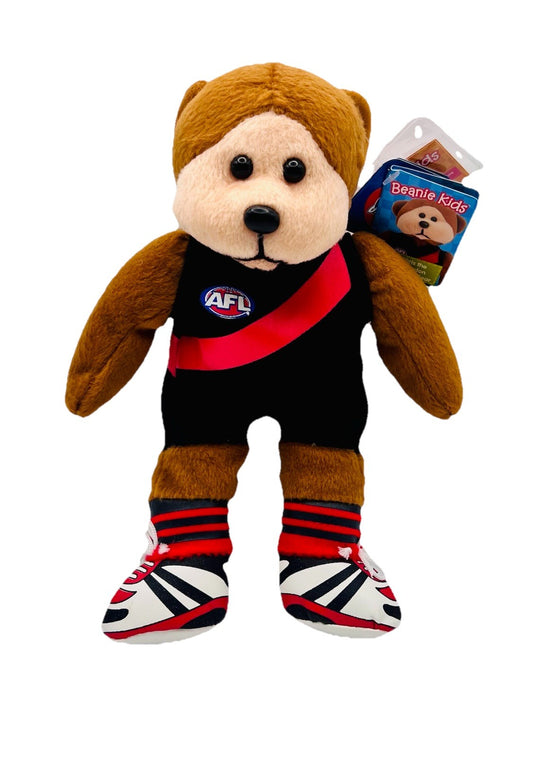 Chris The Essendon Bombers Bear Official AFL Beanie Kid 21cm - Home Game Colours