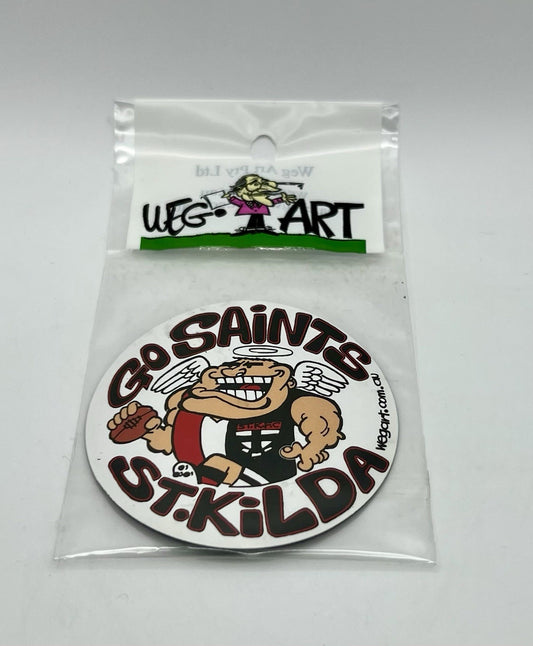 WEG WegArt Fridge Magnet - St Kilda Saints “Go Saints” Round Magnet