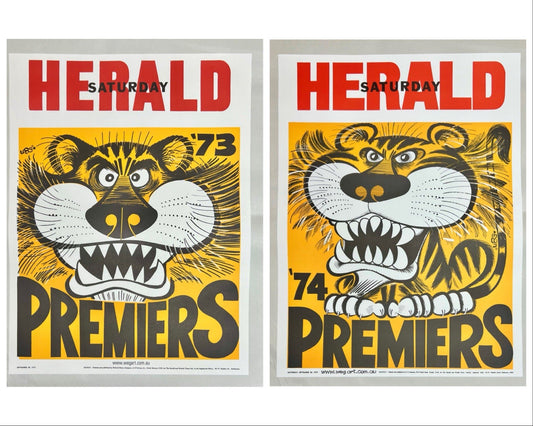 1973 & 1974 Richmond Tigers WEG Premiers Posters - REPRINTS