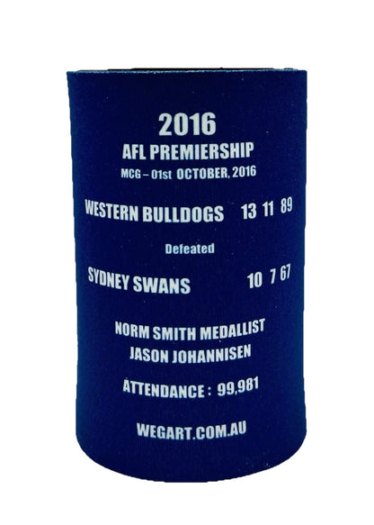 WegArt WEG Premiers Stubby Holder Can Cooler - Western Bulldogs 2016