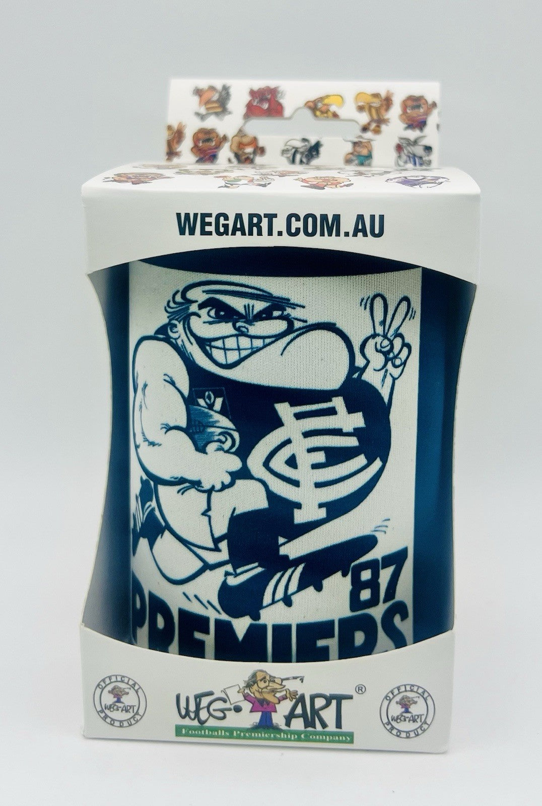 WegArt WEG Premiers Stubby Holder Can Cooler - Carlton Blues 1987