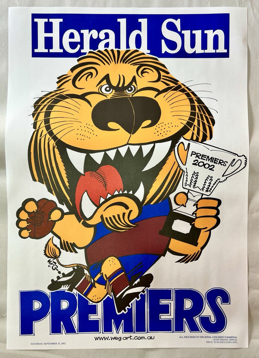 2002 Brisbane Lions WEG / Herald Sun Premiers Poster