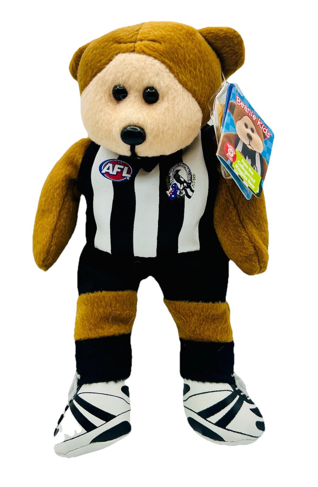 Pete The Collingwood Magpies Official AFL Beanie Kid 21cm - Home Colours