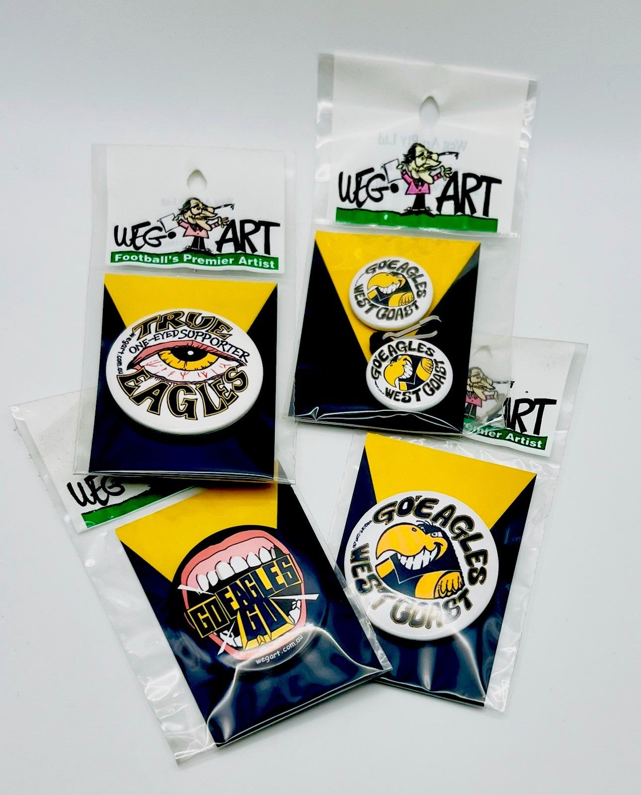 WegArt Twin Pack Button Badge & Zipper Pull / Bag Tag  West Coast Eagles