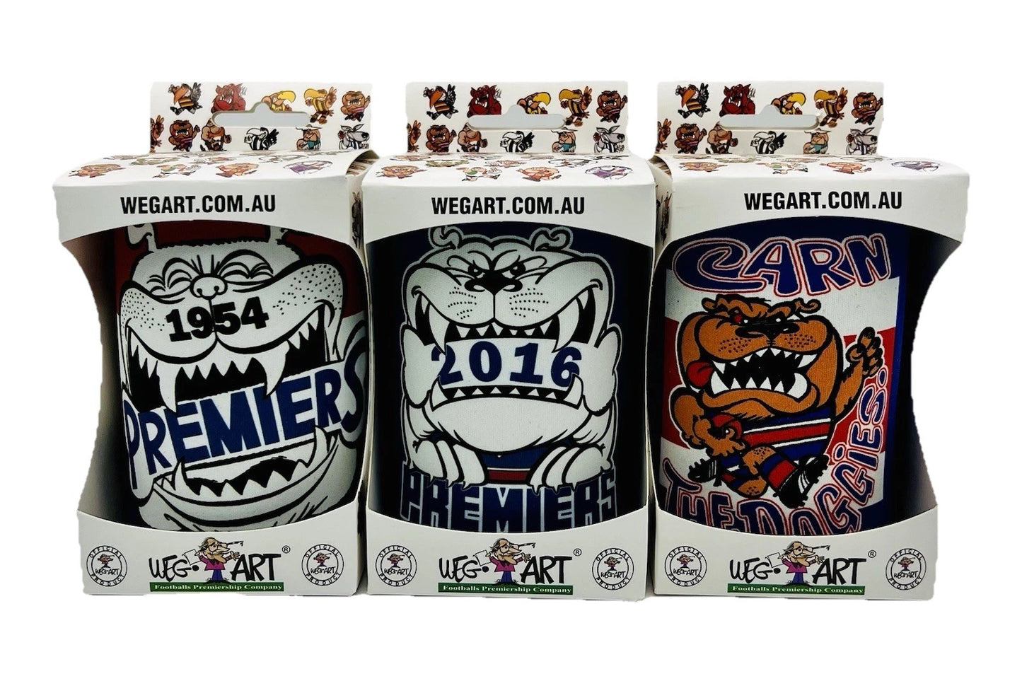 WegArt WEG Premiers Stubby Holder Can Cooler - Western Bulldogs 2016