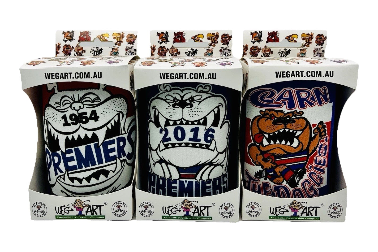 WegArt WEG Premiers Stubby Holder Can Cooler - Western Bulldogs 2016