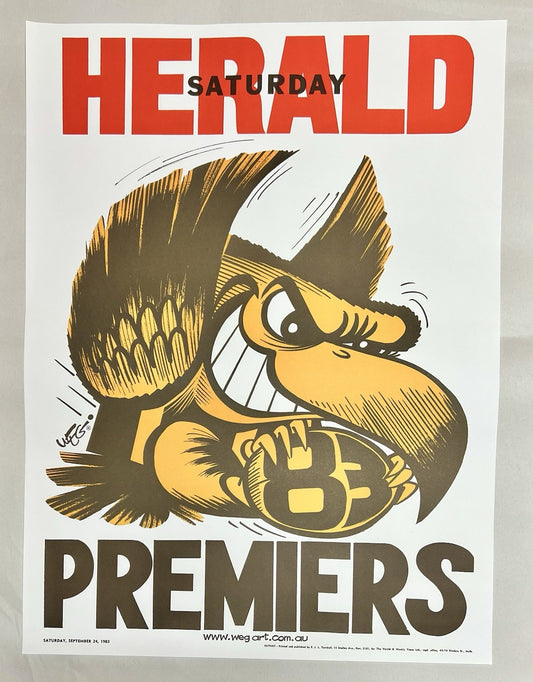 1983 Hawthorn Hawks WEG Premiers Poster - REPRINT