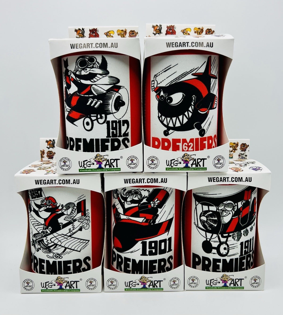 WegArt WEG Premiers Stubby Holder Can Cooler - Essendon Bombers 1897