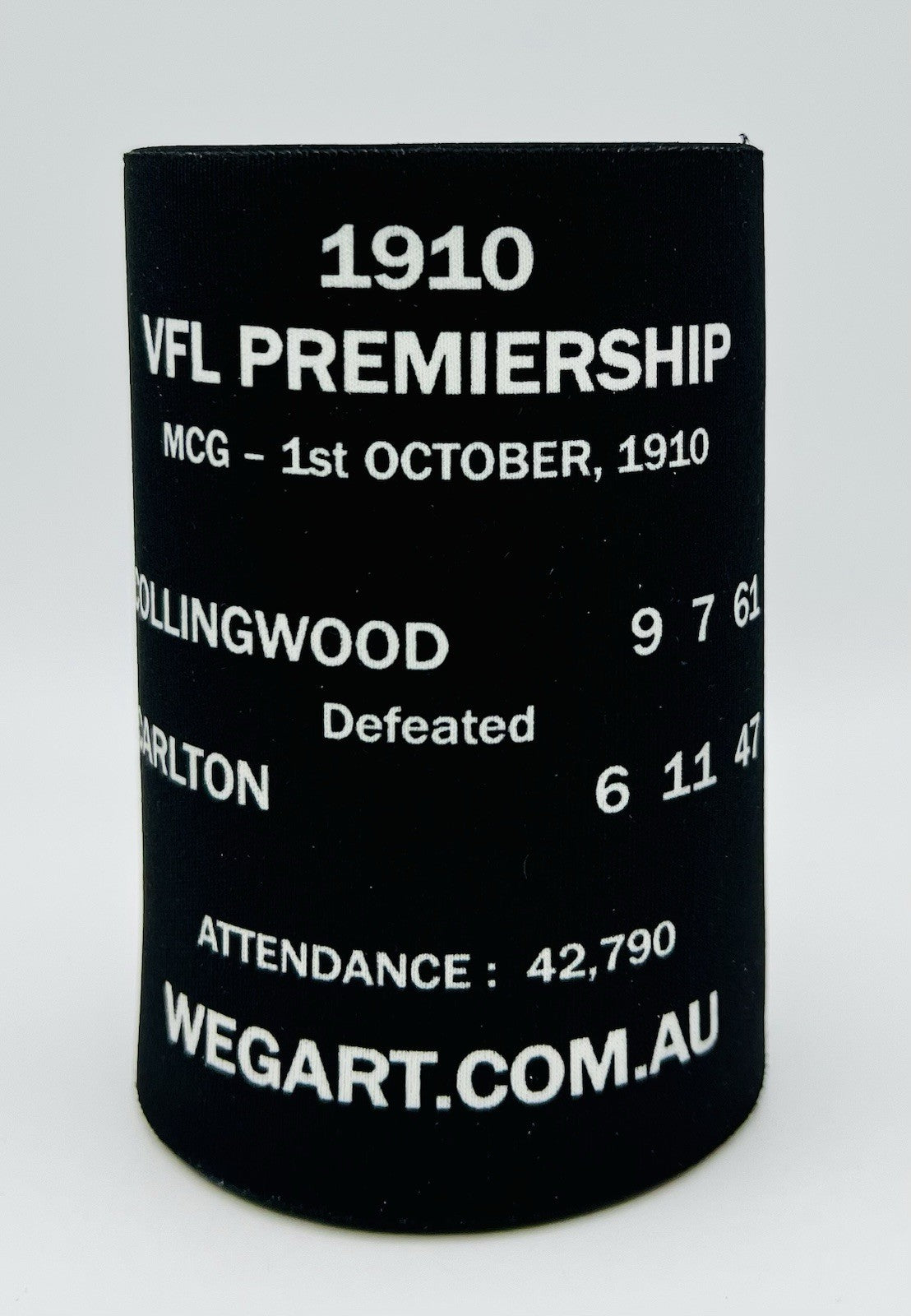 WegArt WEG Premiers Stubby Holder Can Cooler - Collingwood Magpies 1910