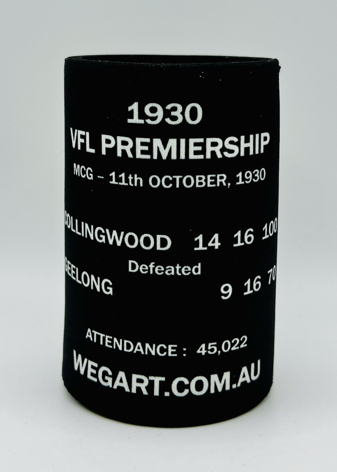 WegArt WEG Premiers Stubby Holder Can Cooler - Collingwood Magpies 1930