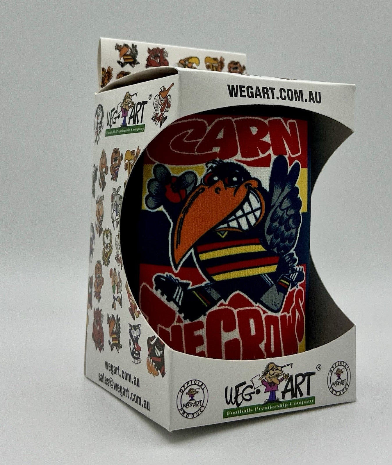 WegArt Stubby Holder Can Cooler - Adelaide Crows “Carn The Crows”