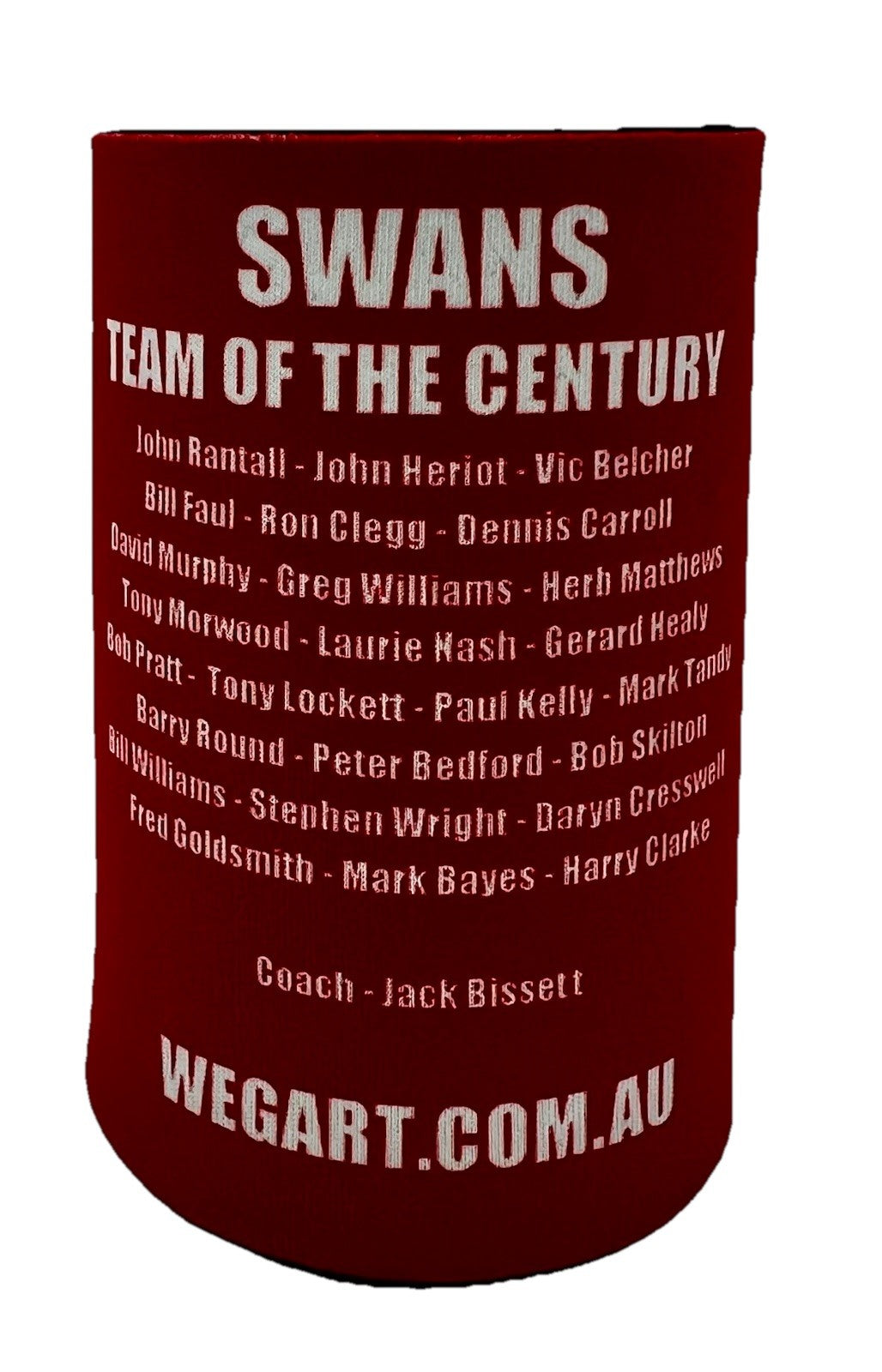 WegArt Stubby Holder Can Cooler - Sydney Swans  “Carn The Swans”