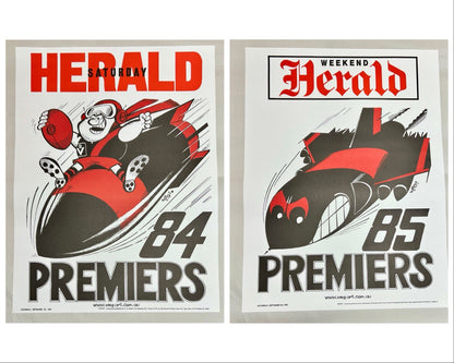 1984 & 1985 Essendon Bombers WEG Premiers Posters - REPRINTS