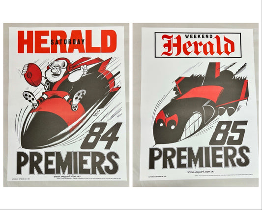 1984 & 1985 Essendon Bombers WEG Premiers Posters - REPRINTS