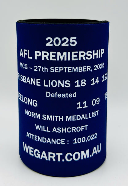 WegArt WEG Premiers Stubby Holder Can Cooler - Brisbane Lions 2025