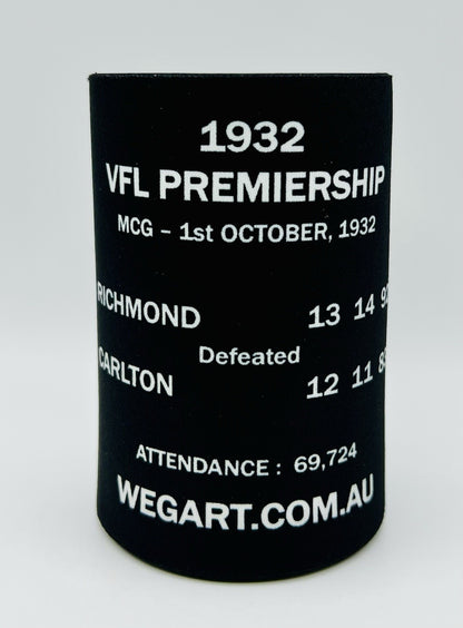 WegArt WEG Premiers Stubby Holder Can Cooler - Richmond Tigers 1932
