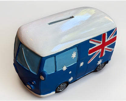 Kombi Van Money Box Australian Flag
