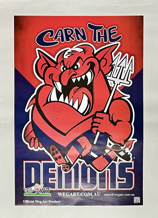 WegArt WEG Melbourne Demons Supporter Poster - “Carn The Demons”
