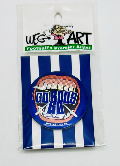 WegArt “Go Roos Go” Button Badge North Melbourne Kangaroos