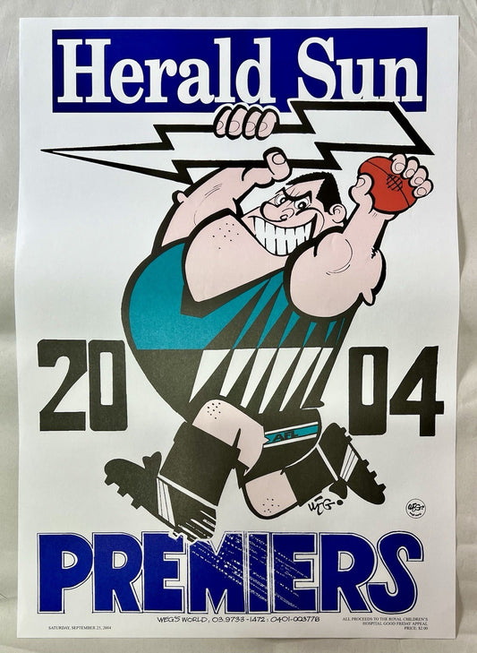 2004 Port Adelaide Power WEG / Herald Sun Premiers Poster & Free Magnet