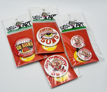 WegArt “Carn The Mighty Suns” Button Badge Gold Coast Suns