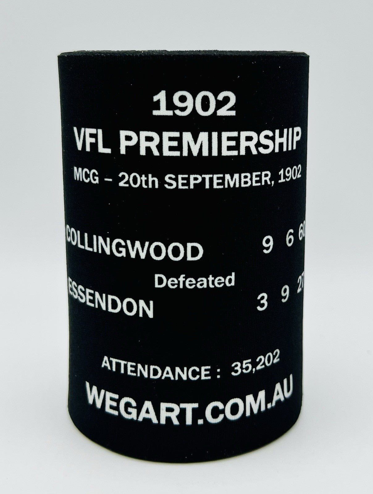 WegArt WEG Premiers Stubby Holder Can Cooler - Collingwood Magpies 1902