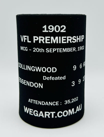 WegArt WEG Premiers Stubby Holder Can Cooler - Collingwood Magpies 1902