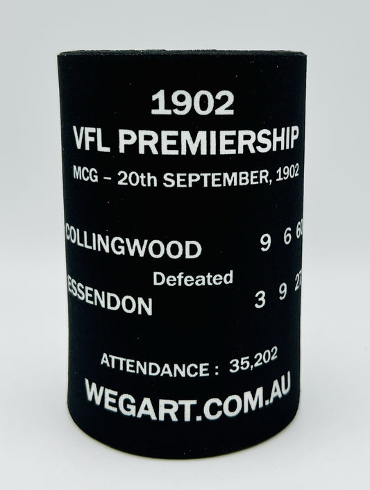 WegArt WEG Premiers Stubby Holder Can Cooler - Collingwood Magpies 1902