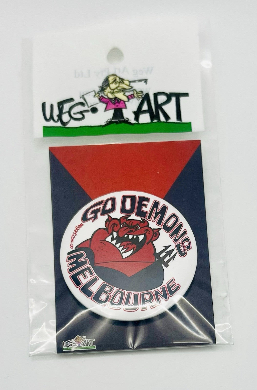 WegArt “Go Demons” Button Badge Melbourne Demons